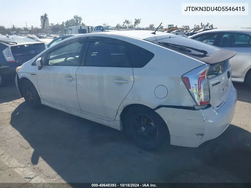 JTDKN3DU4D5546415 2013 Toyota Prius Two