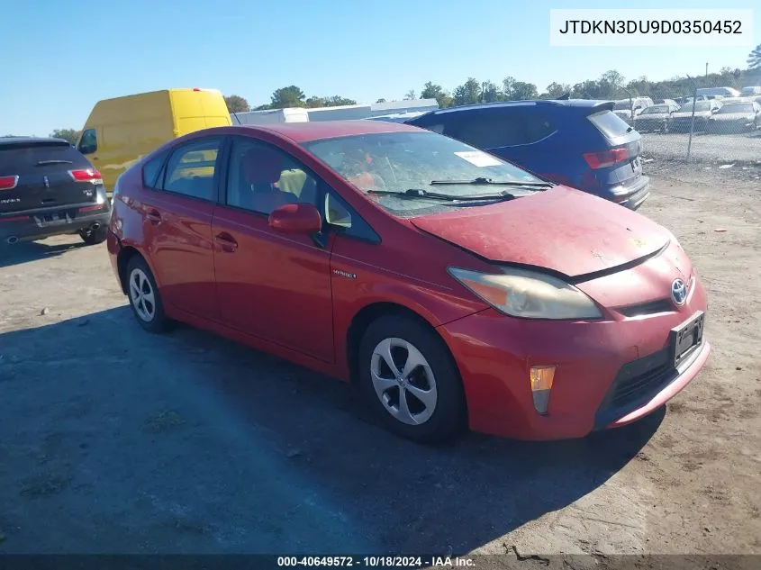 2013 Toyota Prius Two VIN: JTDKN3DU9D0350452 Lot: 40649572