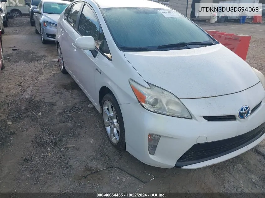 2013 Toyota Prius Two VIN: JTDKN3DU3D594068 Lot: 40654455