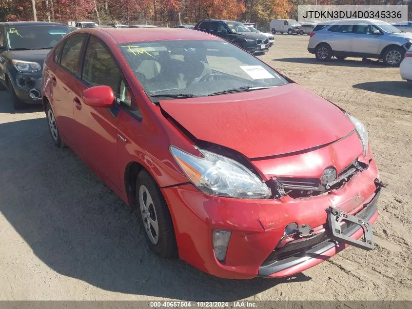 JTDKN3DU4D0345336 2013 Toyota Prius Three