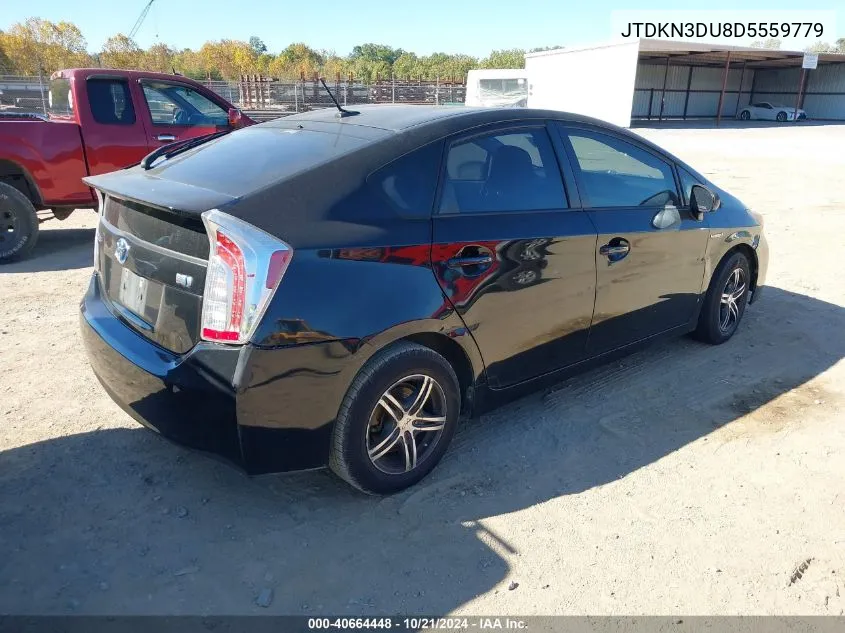 2013 Toyota Prius Three VIN: JTDKN3DU8D5559779 Lot: 40664448