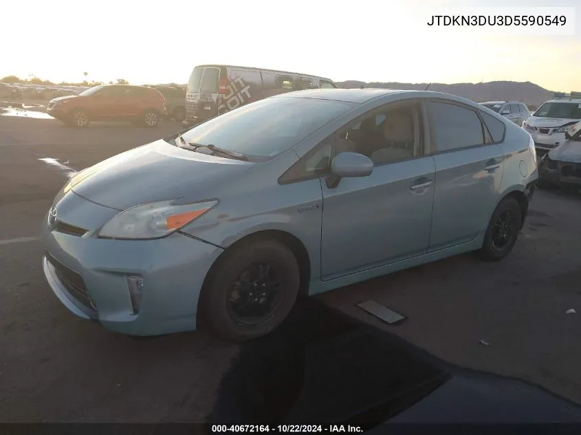 2013 Toyota Prius Two VIN: JTDKN3DU3D5590549 Lot: 40672164