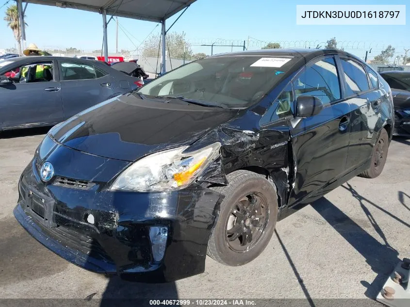 JTDKN3DU0D1618797 2013 Toyota Prius Three