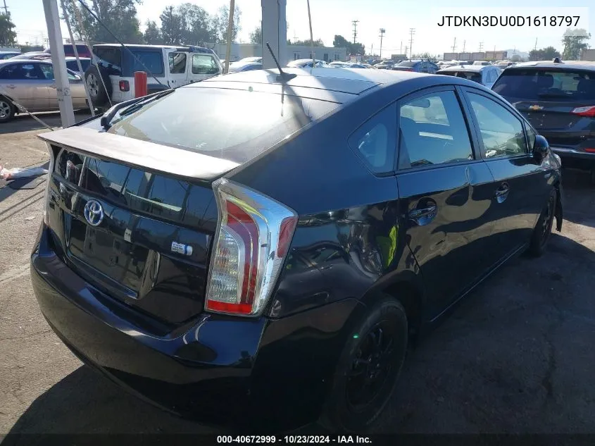 2013 Toyota Prius Three VIN: JTDKN3DU0D1618797 Lot: 40672999