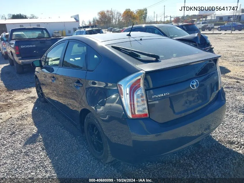 2013 Toyota Prius Two VIN: JTDKN3DU0D5641747 Lot: 40680099