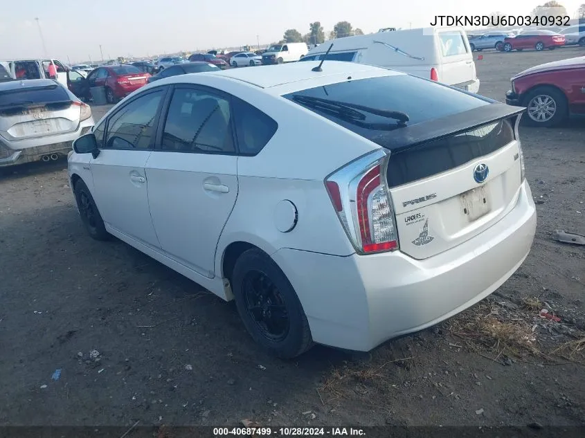 JTDKN3DU6D0340932 2013 Toyota Prius