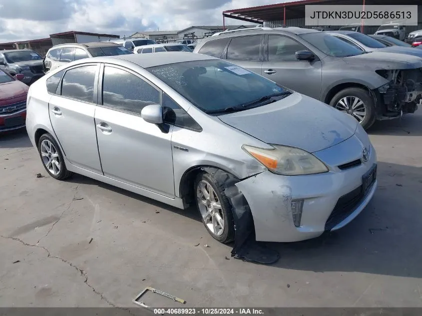 2013 Toyota Prius Two VIN: JTDKN3DU2D5686513 Lot: 40689923