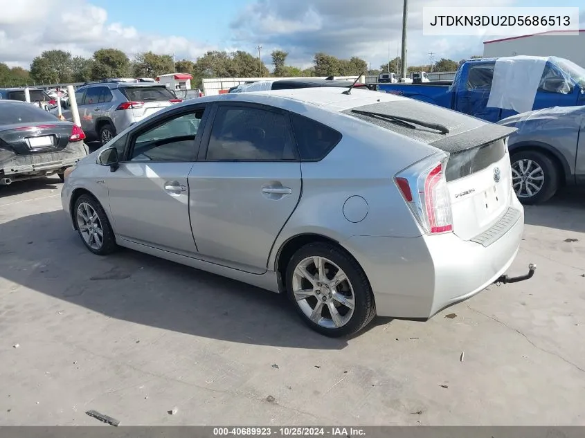 2013 Toyota Prius Two VIN: JTDKN3DU2D5686513 Lot: 40689923