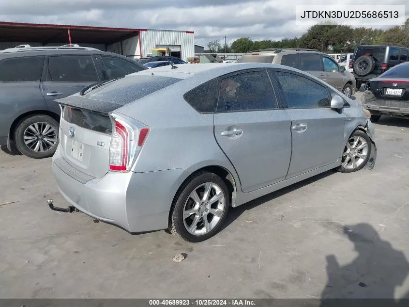 2013 Toyota Prius Two VIN: JTDKN3DU2D5686513 Lot: 40689923