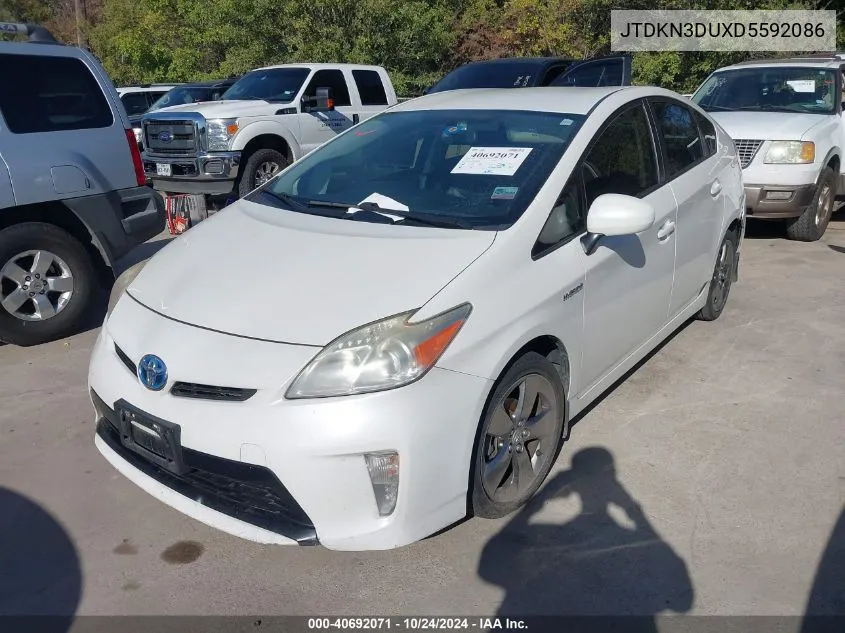 2013 Toyota Prius Three Se VIN: JTDKN3DUXD5592086 Lot: 40692071