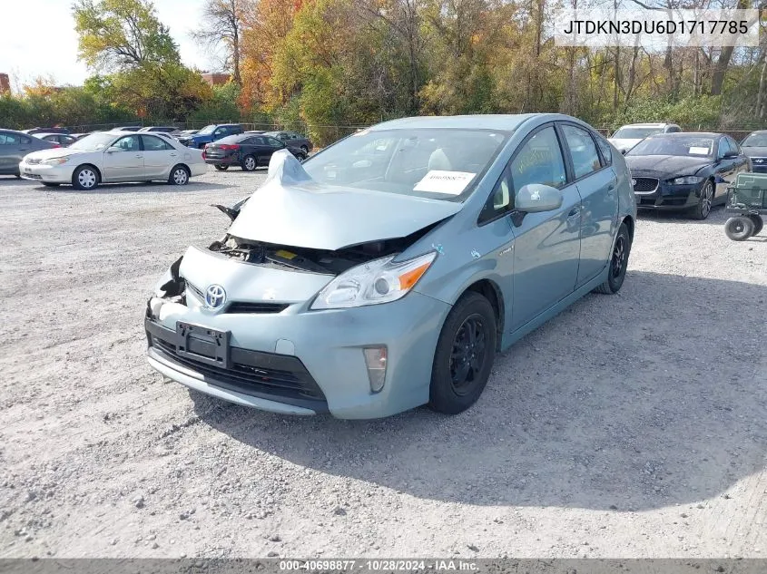 2013 Toyota Prius Three VIN: JTDKN3DU6D1717785 Lot: 40698877