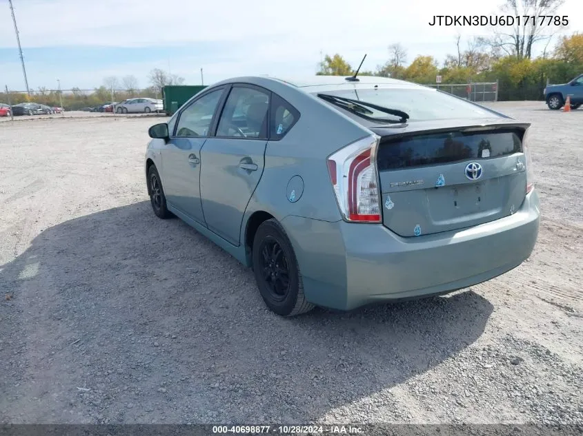 2013 Toyota Prius Three VIN: JTDKN3DU6D1717785 Lot: 40698877