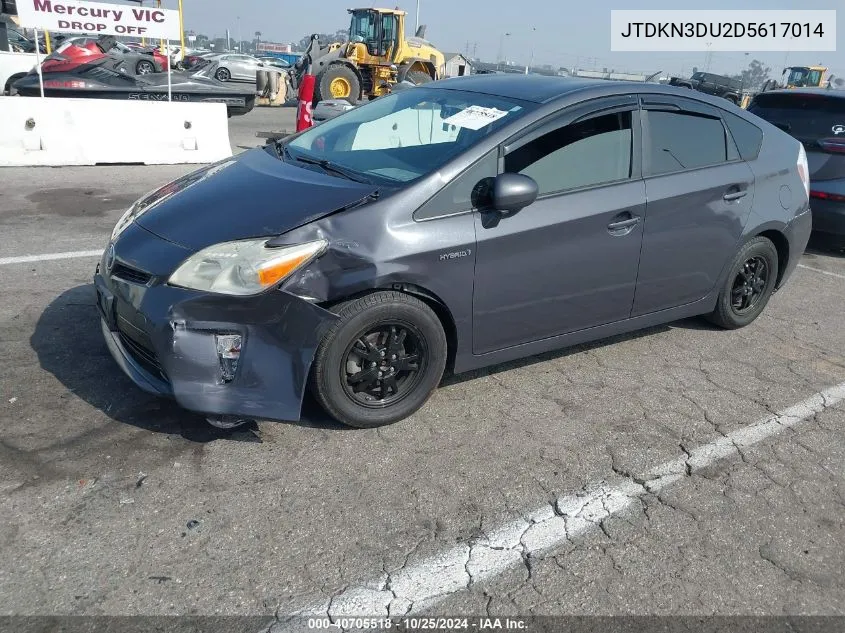 2013 Toyota Prius VIN: JTDKN3DU2D5617014 Lot: 40705518