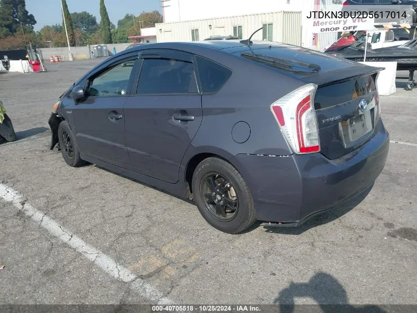 2013 Toyota Prius VIN: JTDKN3DU2D5617014 Lot: 40705518