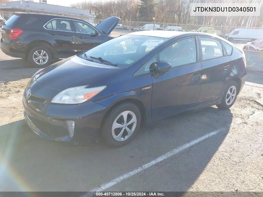 2013 Toyota Prius Two VIN: JTDKN3DU1D0340501 Lot: 40712806