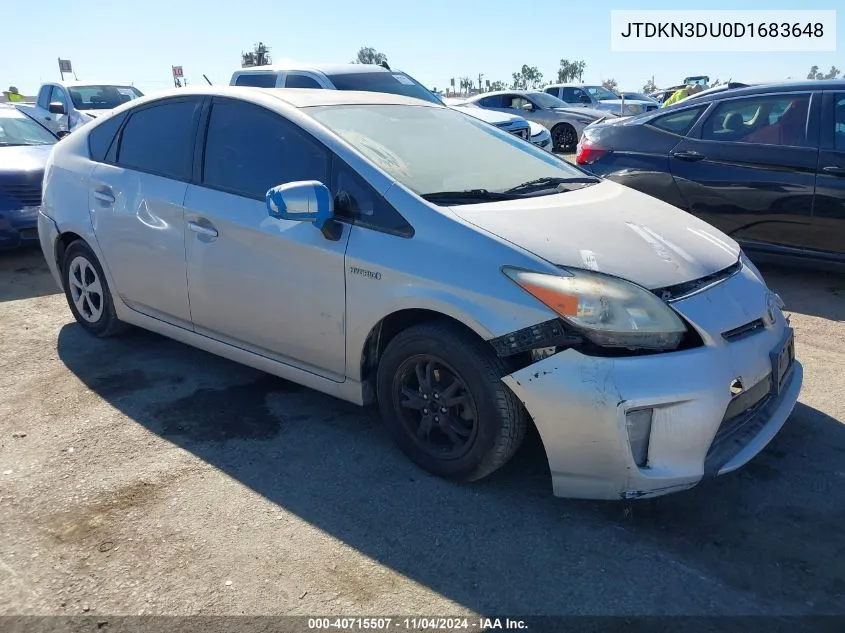 2013 Toyota Prius Two VIN: JTDKN3DU0D1683648 Lot: 40715507