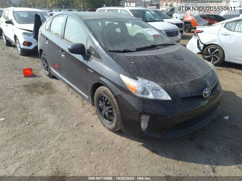 2013 Toyota Prius Three VIN: JTDKN3DU2D5550611 Lot: 40716698