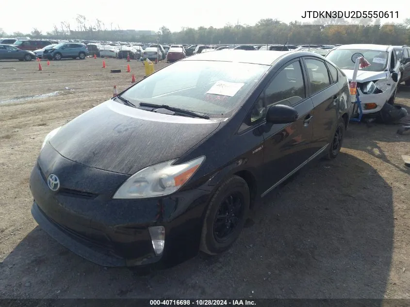 2013 Toyota Prius Three VIN: JTDKN3DU2D5550611 Lot: 40716698