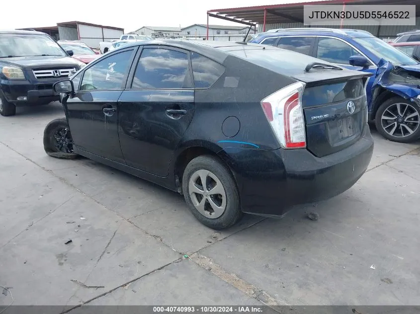 2013 Toyota Prius Five/Four/Three/Three Se/Two VIN: JTDKN3DU5D5546522 Lot: 40740993