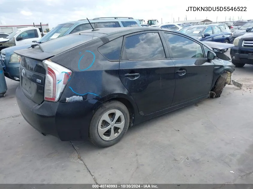 2013 Toyota Prius Five/Four/Three/Three Se/Two VIN: JTDKN3DU5D5546522 Lot: 40740993