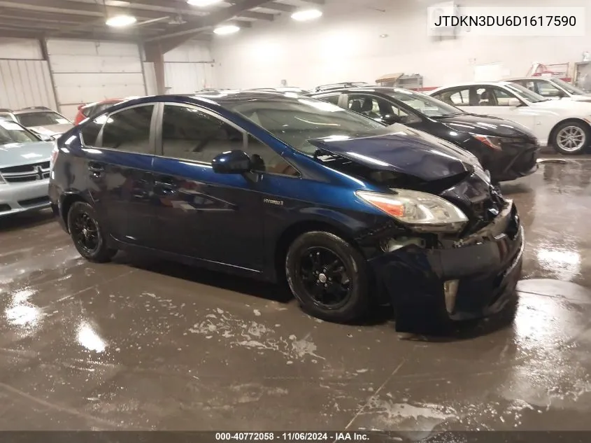 2013 Toyota Prius Two VIN: JTDKN3DU6D1617590 Lot: 40772058