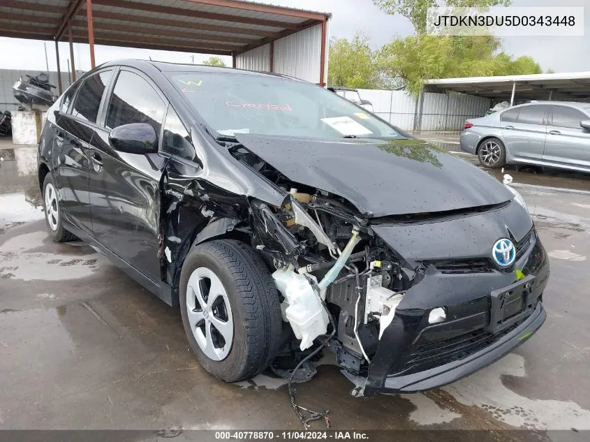 2013 Toyota Prius Two VIN: JTDKN3DU5D0343448 Lot: 40778870