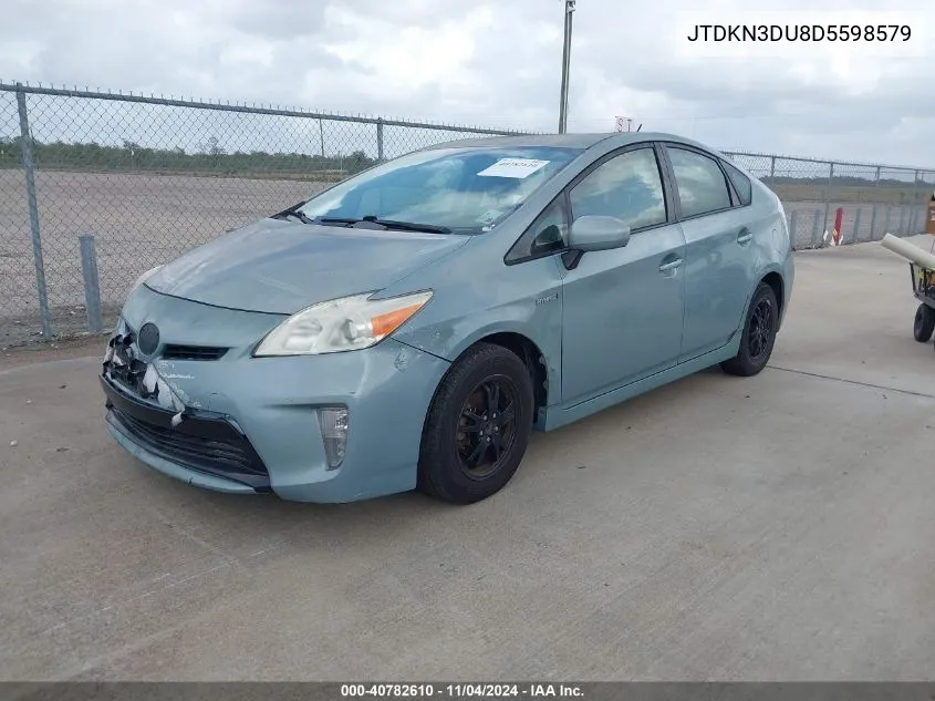 2013 Toyota Prius Two VIN: JTDKN3DU8D5598579 Lot: 40782610