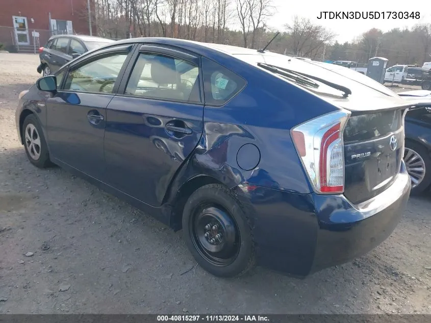 2013 Toyota Prius Two VIN: JTDKN3DU5D1730348 Lot: 40815297