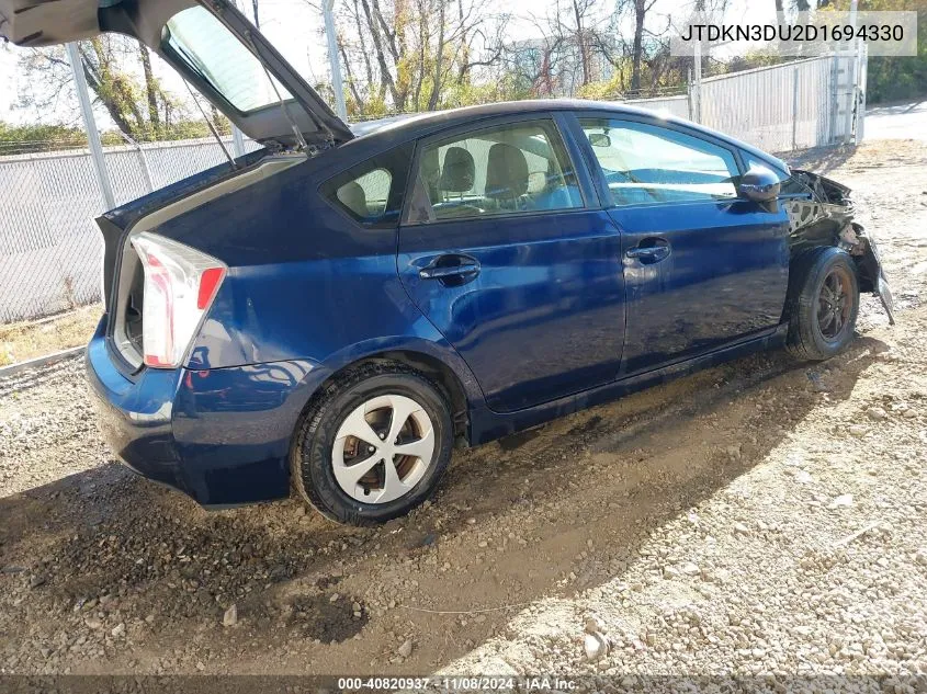 2013 Toyota Prius Three VIN: JTDKN3DU2D1694330 Lot: 40820937