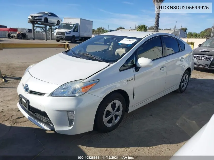 2013 Toyota Prius Four VIN: JTDKN3DU2D5699925 Lot: 40828984