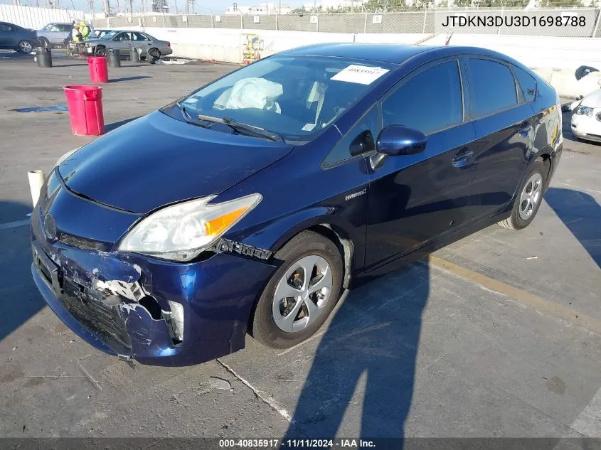 2013 Toyota Prius Two VIN: JTDKN3DU3D1698788 Lot: 40835917