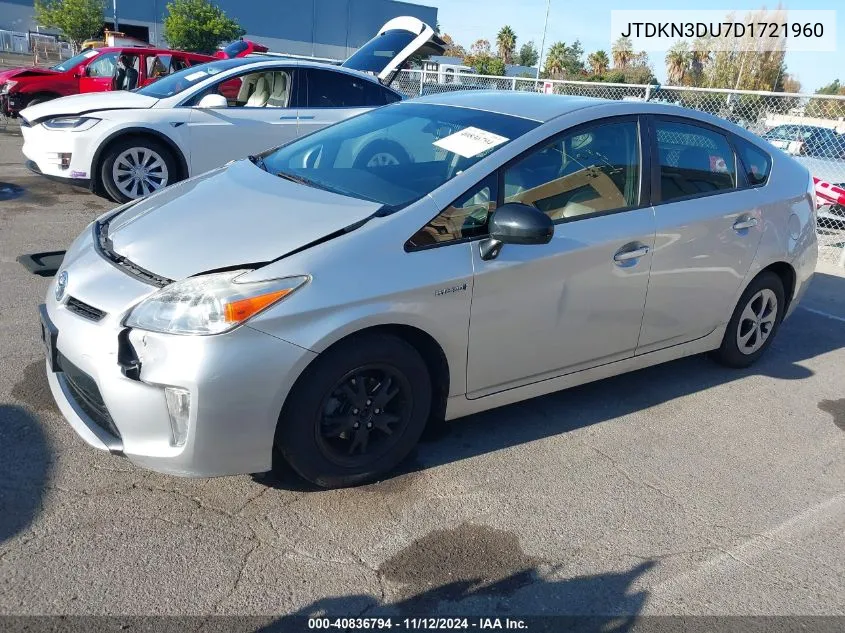 2013 Toyota Prius Two VIN: JTDKN3DU7D1721960 Lot: 40836794