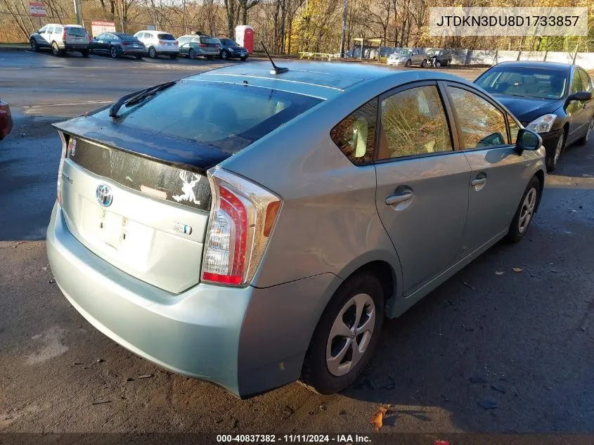 2013 Toyota Prius Three VIN: JTDKN3DU8D1733857 Lot: 40837382