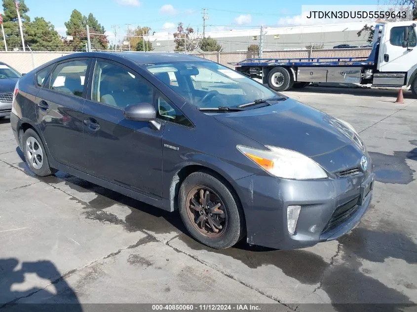 2013 Toyota Prius Two VIN: JTDKN3DU5D5559643 Lot: 40850060