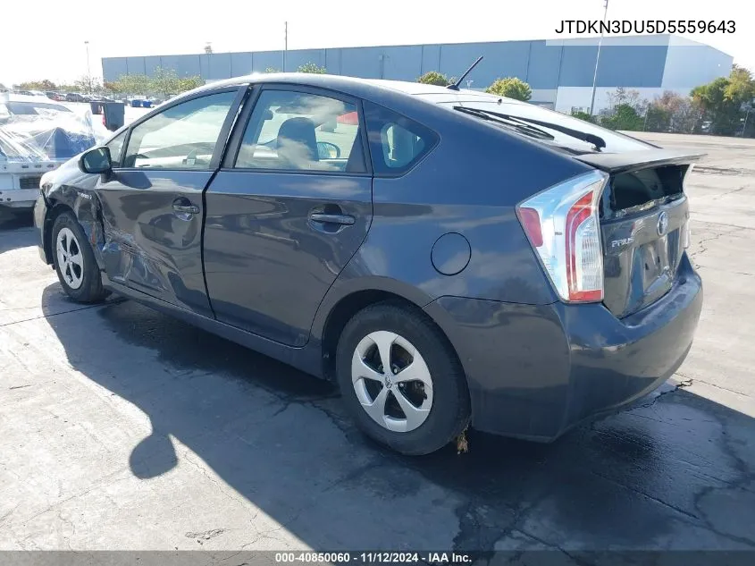 2013 Toyota Prius Two VIN: JTDKN3DU5D5559643 Lot: 40850060