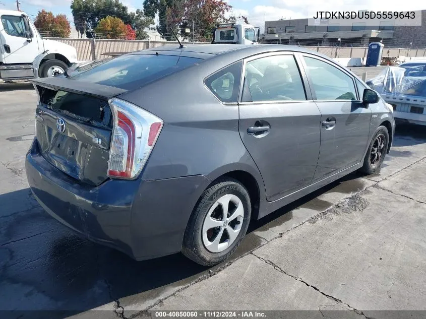 2013 Toyota Prius Two VIN: JTDKN3DU5D5559643 Lot: 40850060