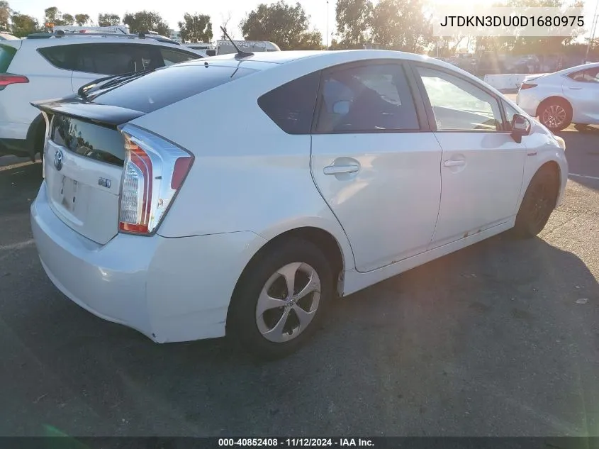 2013 Toyota Prius Four VIN: JTDKN3DU0D1680975 Lot: 40852408