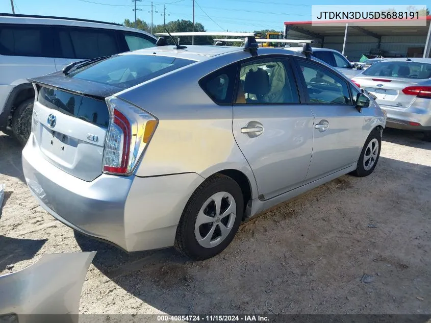 2013 Toyota Prius Three VIN: JTDKN3DU5D5688191 Lot: 40854724