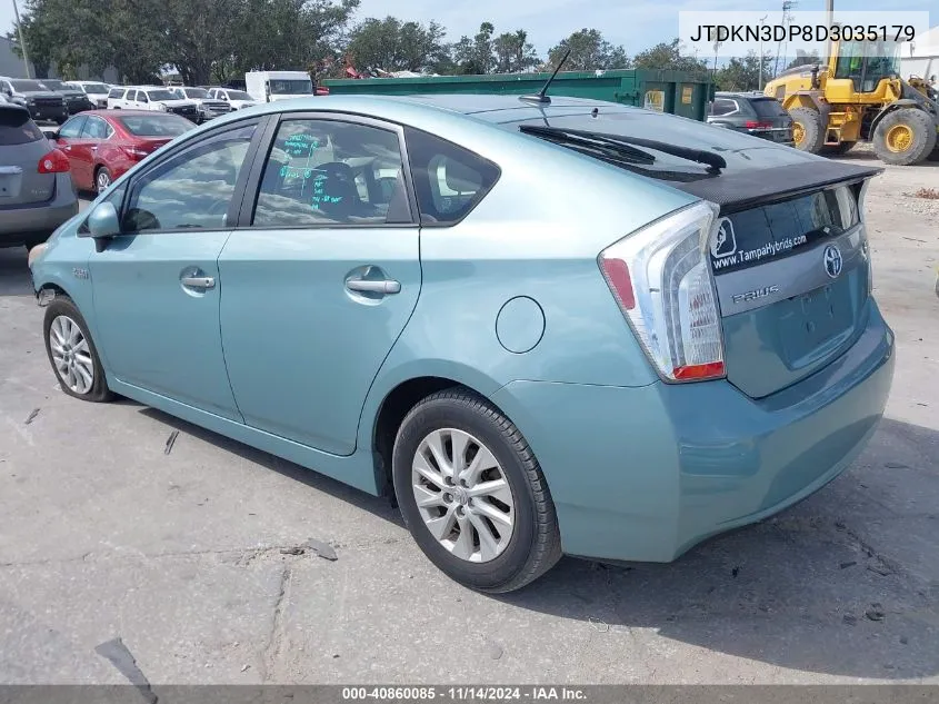 2013 Toyota Prius Plug-In VIN: JTDKN3DP8D3035179 Lot: 40860085