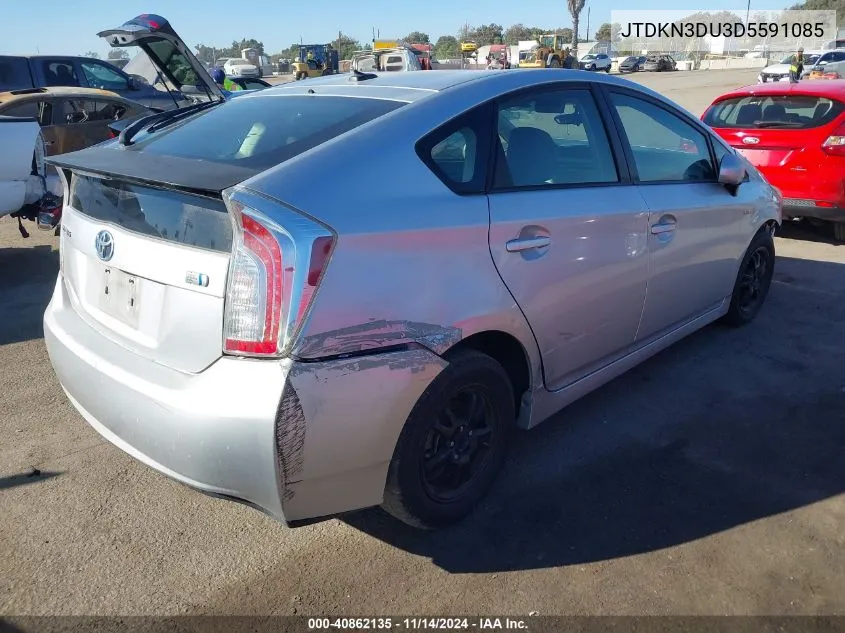 2013 Toyota Prius Three VIN: JTDKN3DU3D5591085 Lot: 40862135