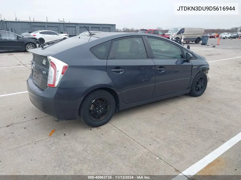 2013 Toyota Prius Four VIN: JTDKN3DU9D5616944 Lot: 40863735