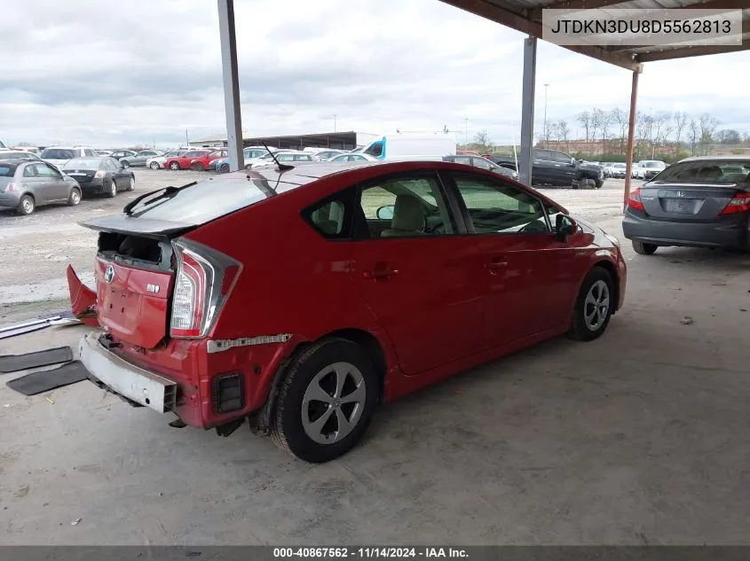 2013 Toyota Prius Four VIN: JTDKN3DU8D5562813 Lot: 40867562