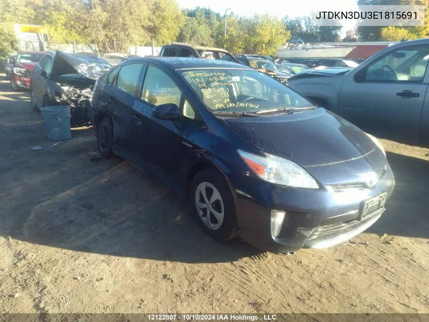 2014 Toyota Prius VIN: JTDKN3DU3E1815691 Lot: 12122807