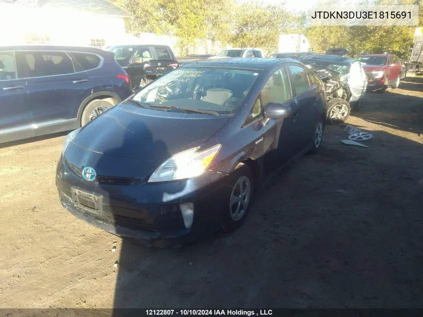 2014 Toyota Prius VIN: JTDKN3DU3E1815691 Lot: 12122807