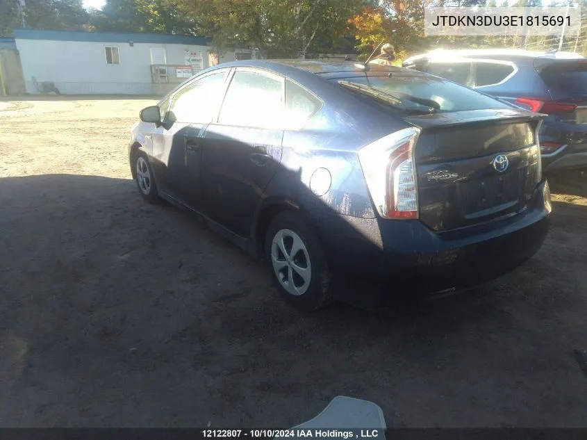 2014 Toyota Prius VIN: JTDKN3DU3E1815691 Lot: 12122807