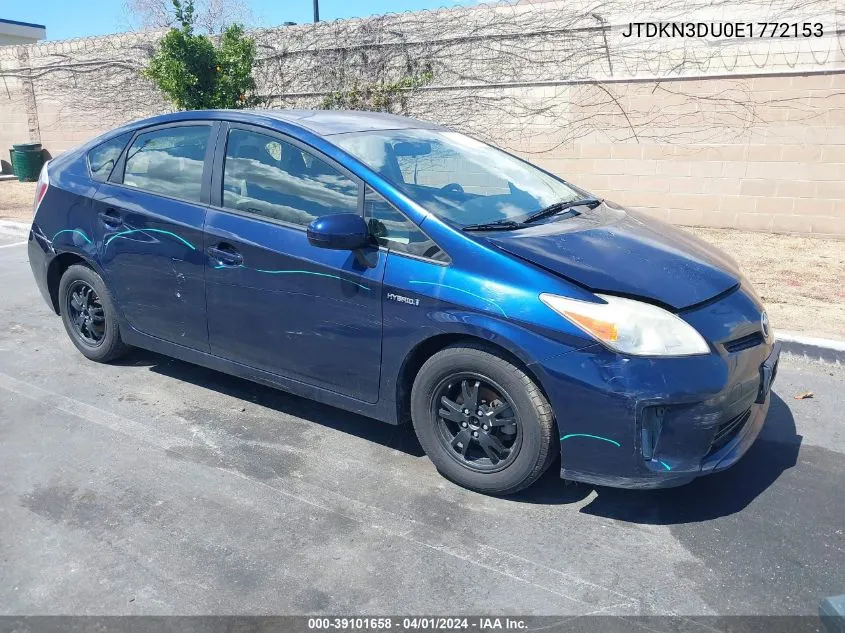 JTDKN3DU0E1772153 2014 Toyota Prius Two