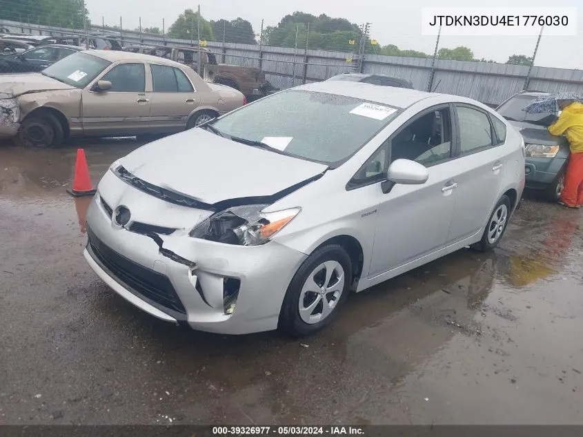 2014 Toyota Prius Four VIN: JTDKN3DU4E1776030 Lot: 39326977