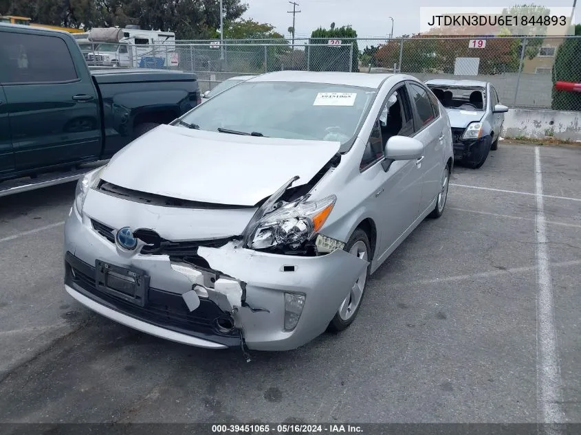 JTDKN3DU6E1844893 2014 Toyota Prius Five