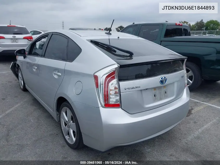 JTDKN3DU6E1844893 2014 Toyota Prius Five