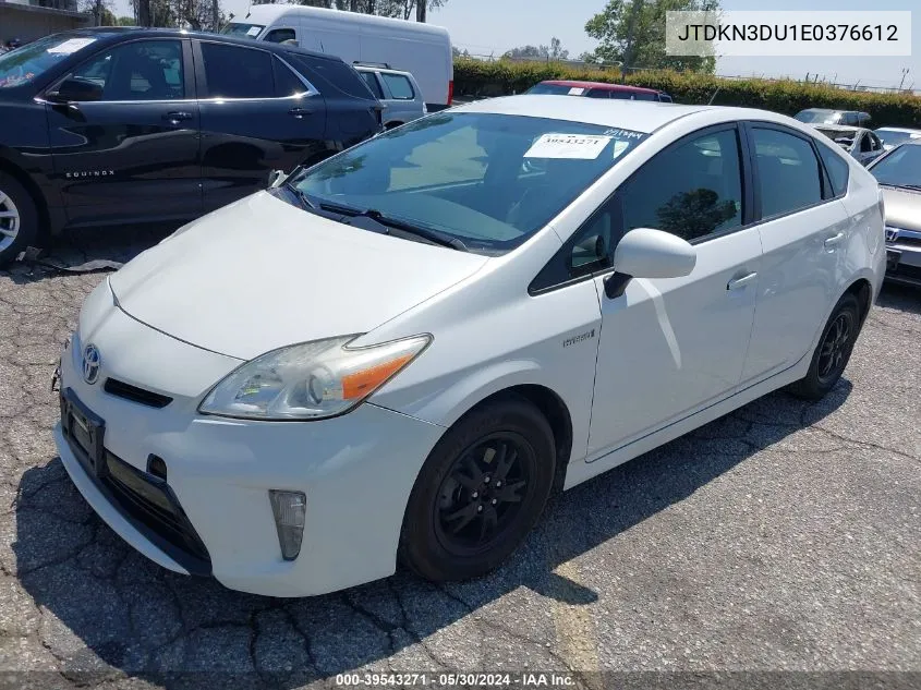 JTDKN3DU1E0376612 2014 Toyota Prius Two